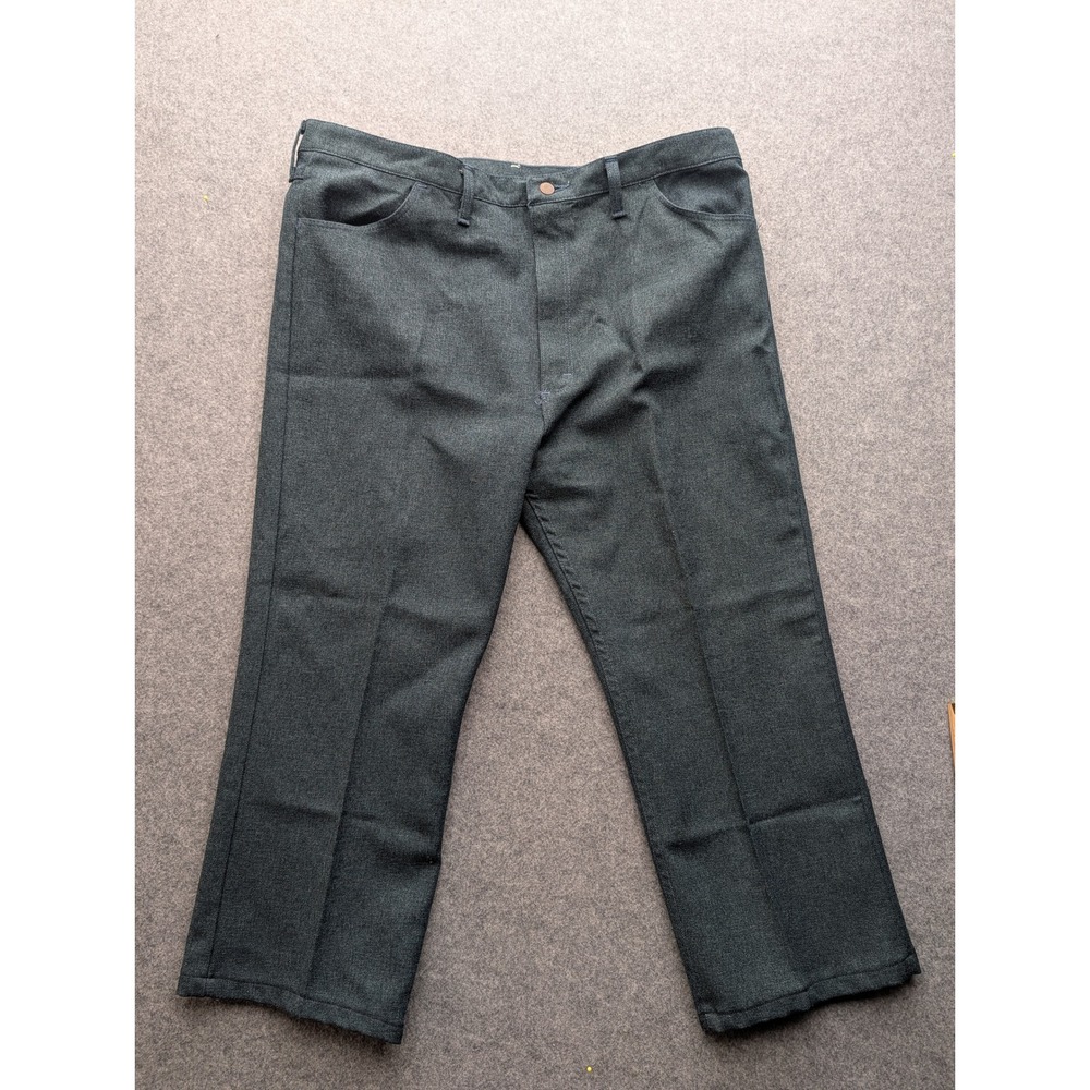 Wrangler Pants Mens 42x32 Blue Green Heather Polyester Straight Leg Trousers